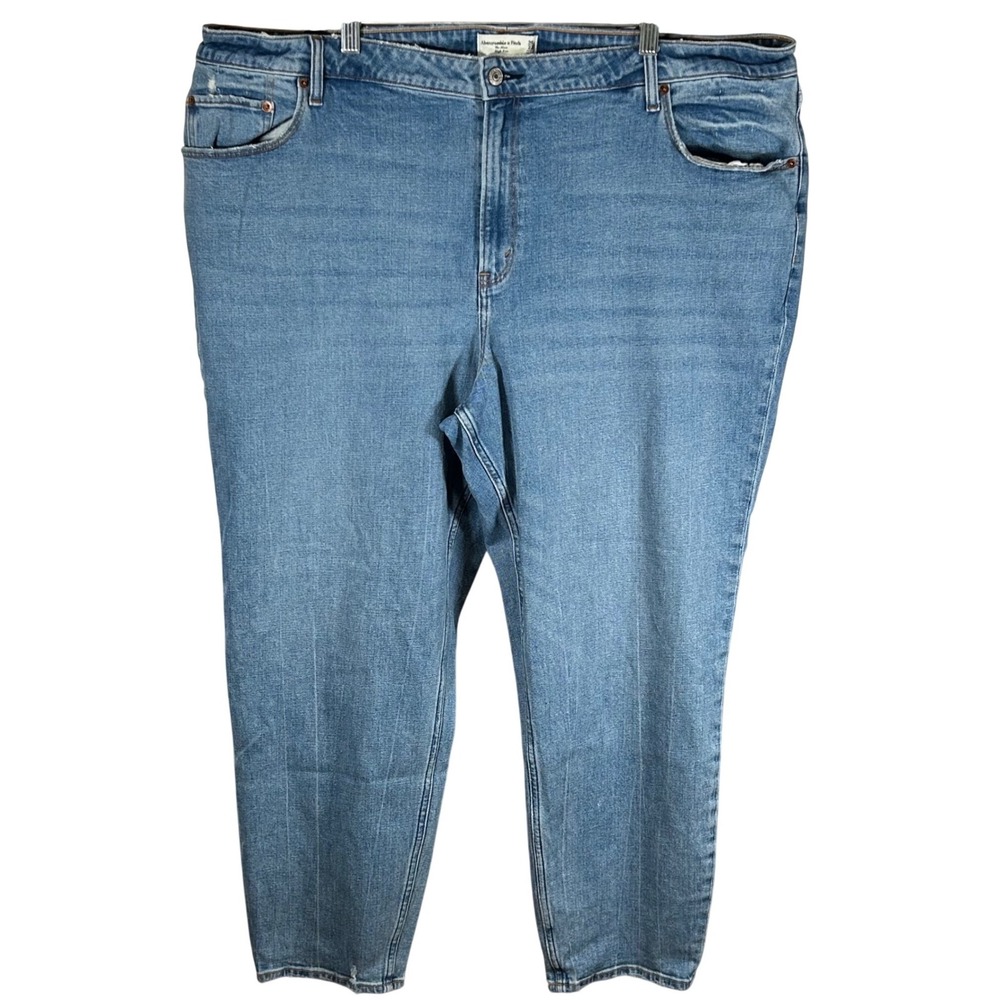 Abercrombie & Fitch‎ Curve Love The Mom High Rise Jeans Blue 22W 36 Medium Wash
